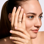 Pierścionek zaręczynowy z brylantem Kartezja z żółtego złota