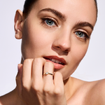 Pierścionek zaręczynowy z brylantem Kartezja z żółtego złota