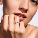 Pierścionek zaręczynowy z brylantem Kartezja z żółtego złota