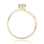 Pierścionek zaręczynowy z brylantem Kartezja z żółtego złota