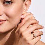 Pierścionek zaręczynowy z brylantem Kartezja z żółtego złota