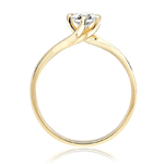 Pierścionek zaręczynowy z brylantem Kartezja z żółtego złota