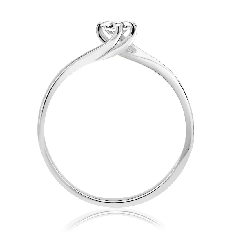 Pierścionek zaręczynowy z diamentem Kartezja z białego złota 0,23ct