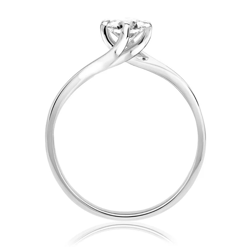 Pierścionek zaręczynowy z diamentem Kartezja z białego złota 0,40ct
