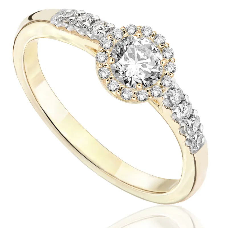 Pierścionek zaręczynowy z brylantami Ventego z żółtego złota P0576ZB 0.28 ctct