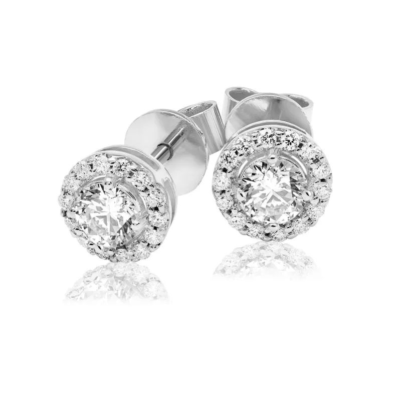 Kolczyki z diamentami z białego złota K0577BB