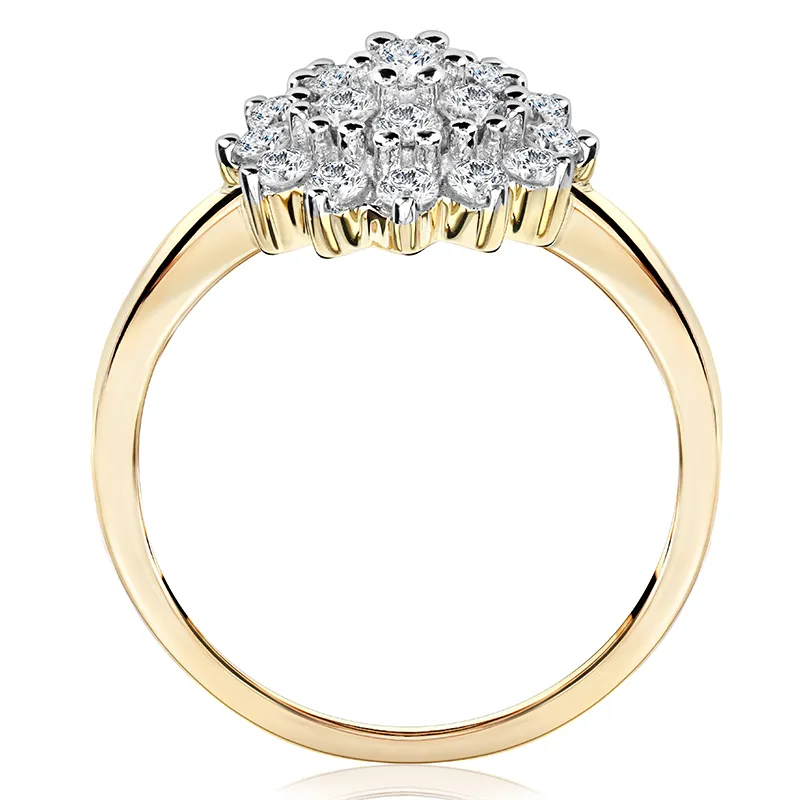 チューリップ Pierścionek z diamencikami Ventego zaręczynowy z diamentami