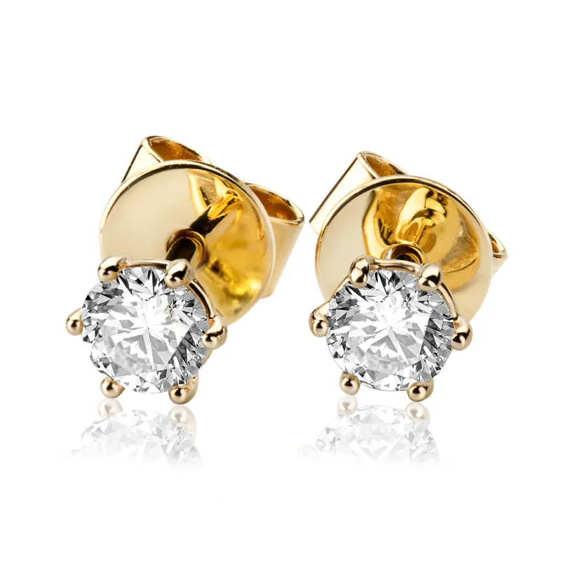 Kolczyki z brylantami Kartezja z żółtego złota