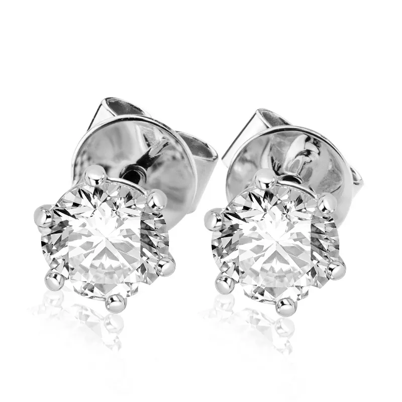 Kolczyki z brylantami Kartezja z białego złota