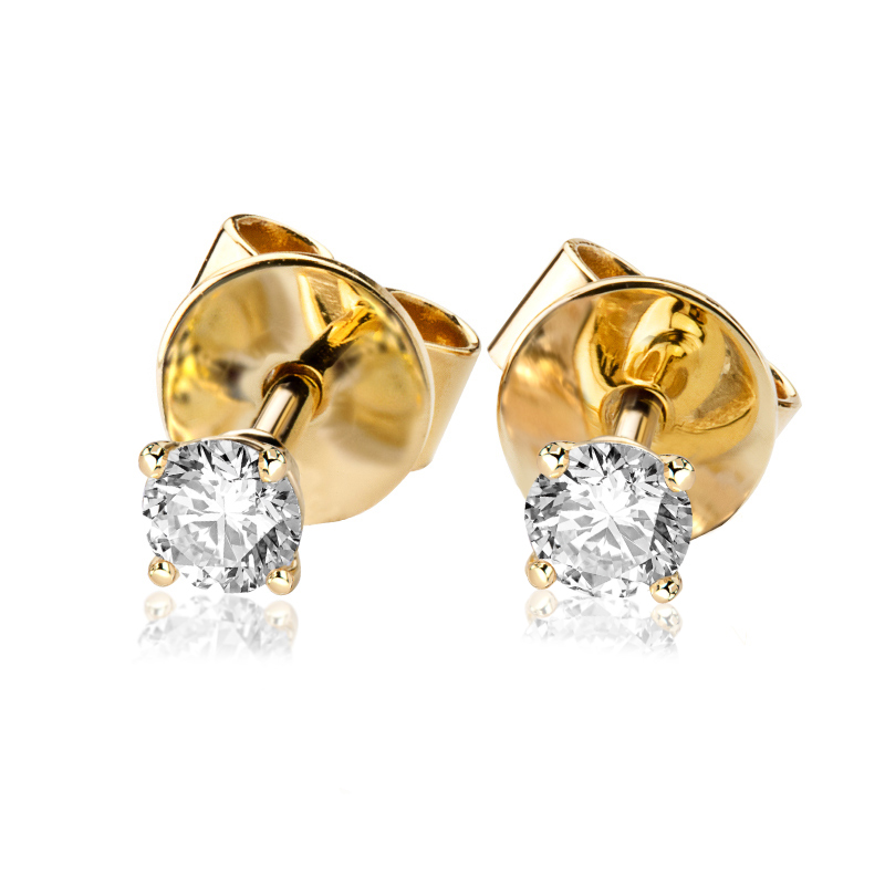 Kolczyki Kartezja z diamentami z żółtego złota K0249ZB 0,22ctct