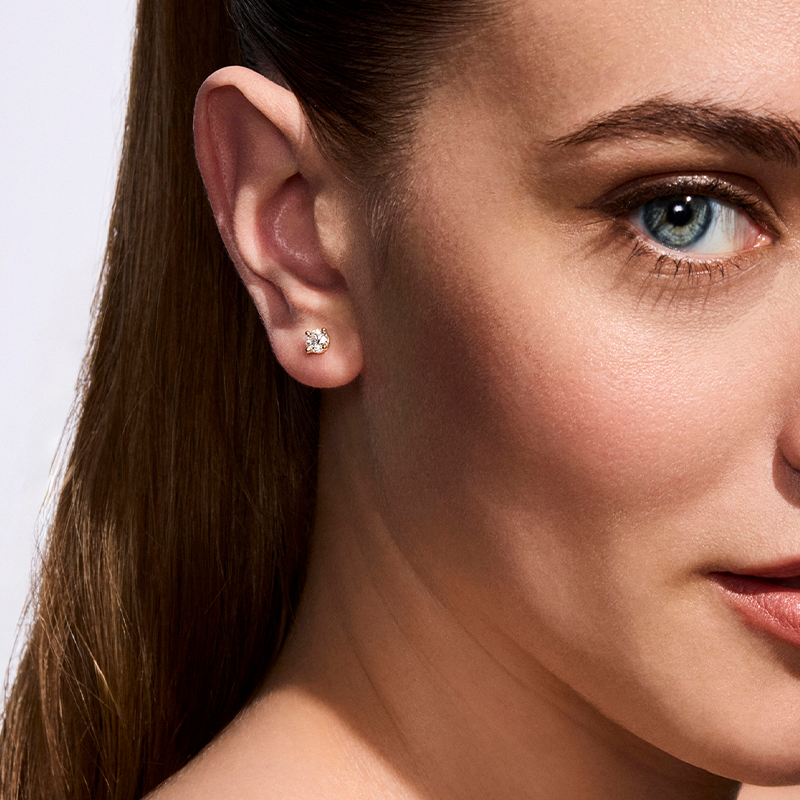 Kolczyki z brylantami Kartezja z żółtego złota 0,80ct