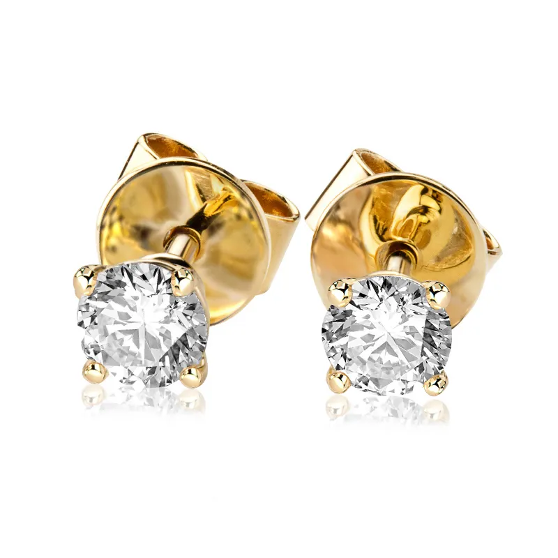 Kolczyki z brylantami Kartezja z żółtego złota