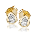 Kolczyki z brylantami Kartezja z żółtego złota