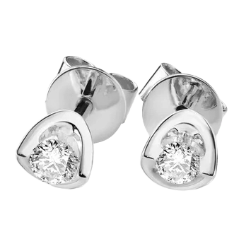 Kolczyki z diamentami Kartezja z białego złota 0,15ct