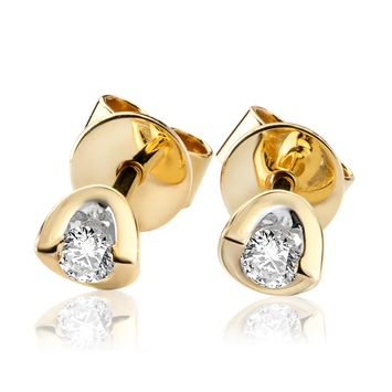 Kolczyki z brylantami Kartezja z żółtego złota 0,12ct