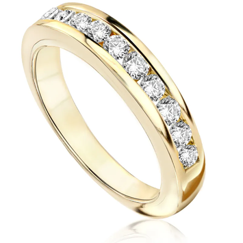 Pierścionek obrączkowy z brylantami Sablo z żółtego złota 0,51ct