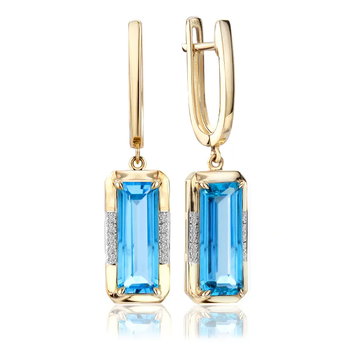 Kolczyki z diamentami i topazem Ventego z żółtego złota 6,40ct