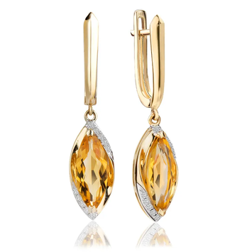 Kolczyki z brylantami i cytrynem Ventego z żółtego złota 2,78ct