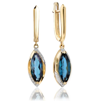 Kolczyki z brylantami i topazem Ventego z żółtego złota 3,62ct