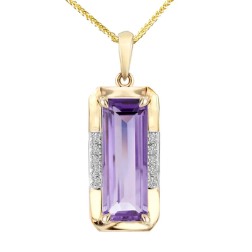 Zawieszka z brylantami i ametystem Ventego z żółtego złota 2,41ct