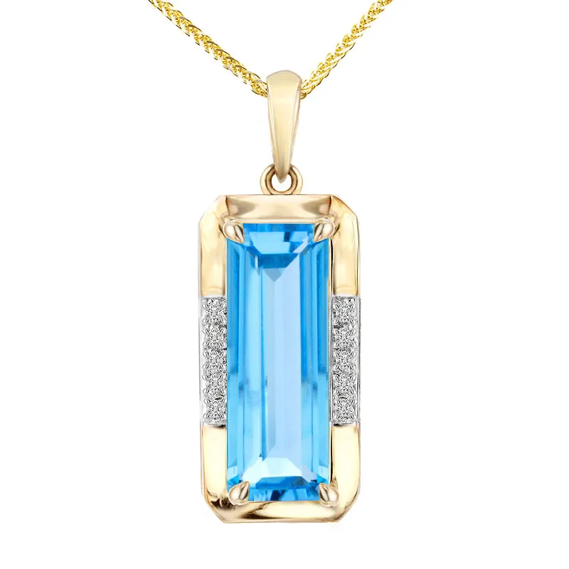Zawieszka z diamentami i topazem Ventego z żółtego złota Z0485ZW 3.25 ctct