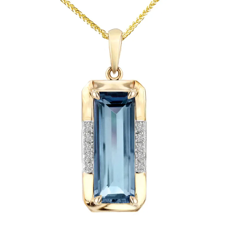 Zawieszka z diamentami i topazem Ventego z żółtego złota