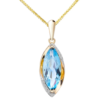 Zawieszka z diamentami i topazem Ventego z żółtego złota 1,78ct