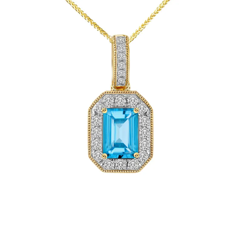 Zawieszka z diamentami i topazem Ventego z żółtego złota