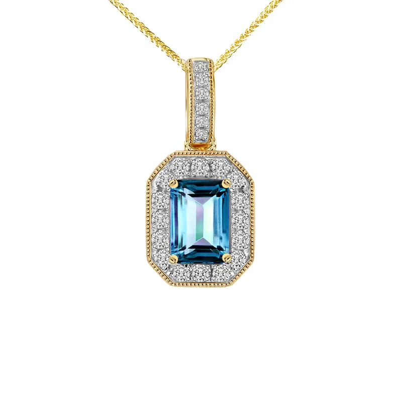Zawieszka z diamentami i topazem Ventego z żółtego złota Z0483ZL 0.81 ctct