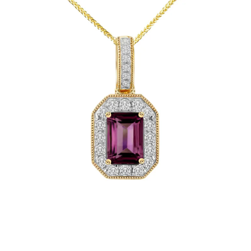 Zawieszka z diamentami i rodolitem Ventego z żółtego złota 0,78ct
