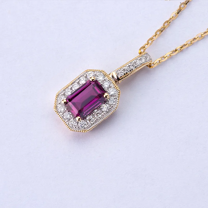 Zawieszka z rodolitem i diamentami Ventego z żółtego złota