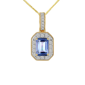 Zawieszka z brylantami i tanzanitem Ventego z żółtego złota 0,64ct