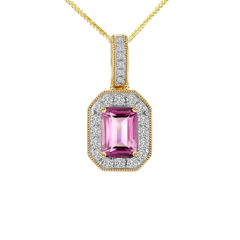 Zawieszka z diamentami i turmalinem Ventego z żółtego złota