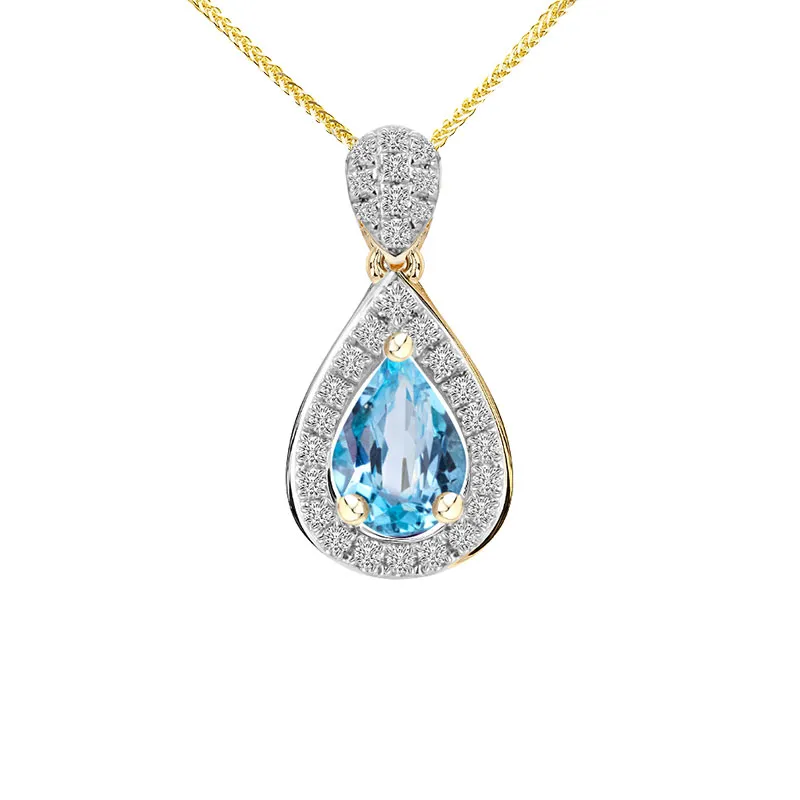 Zawieszka z diamentami i topazem Ventego z żółtego złota