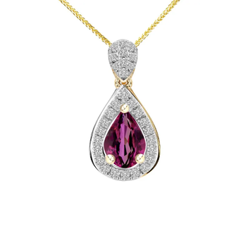 Zawieszka z diamentami i rodolitem Ventego z żółtego złota 0,50ct