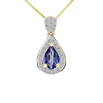 Zawieszka z brylantami i tanzanitem Ventego z żółtego złota 0,51ct