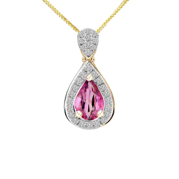 Zawieszka z diamentami i turmalinem Ventego z żółtego złota 0,37ct