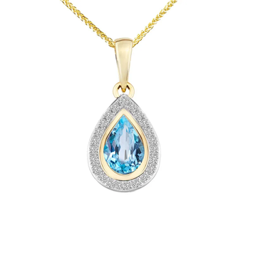 Zawieszka z brylantami i topazem Ventego z żółtego złota 0,43ct