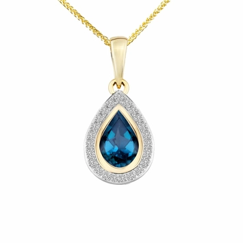 Zawieszka z diamentami i topazem Ventego z żółtego złota Z0481ZL 0,45ct Zawieszka z diamentami i topazem Ventego z żółtego złota 0,45ct