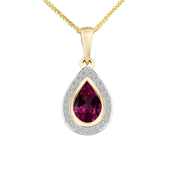 Zawieszka z brylantami i rodolitem Ventego z żółtego złota 0,50ct