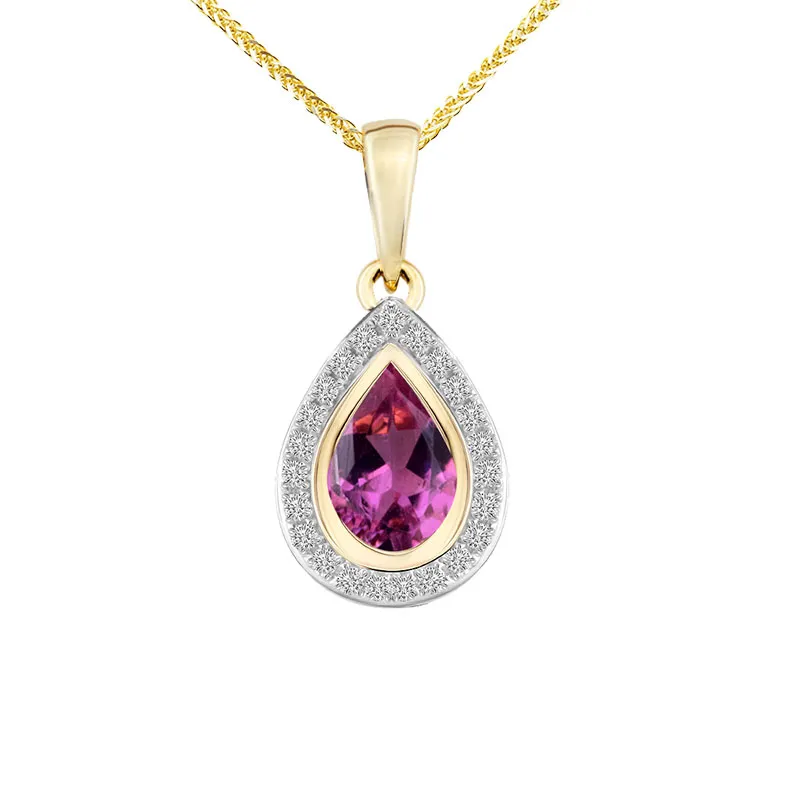 Zawieszka z diamentami i turmalinem Ventego z żółtego złota