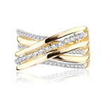 Pierścionek zaręczynowy z brylantami Sablo z żółtego złota