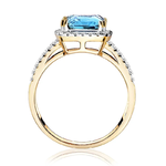 Pierścionek zaręczynowy z brylantami i topazem Ventego z żółtego złota