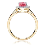 Pierścionek zaręczynowy z brylantami i turmalinem Ventego z żółtego złota