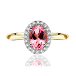 Pierścionek zaręczynowy z brylantami i turmalinem Ventego z żółtego złota