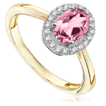 Pierścionek zaręczynowy z brylantami i turmalinem Ventego z żółtego złota