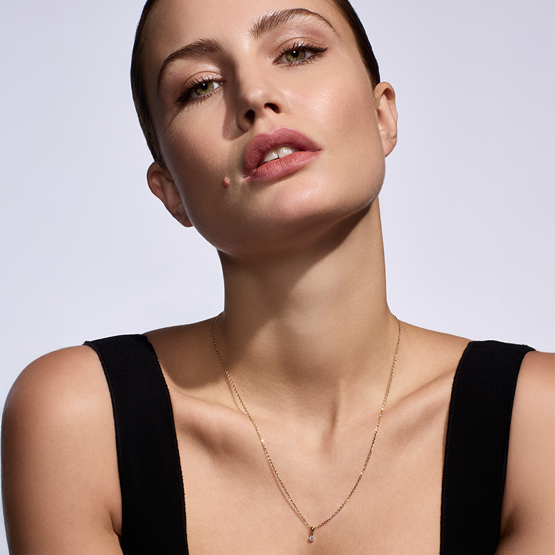 Zawieszka z diamentem Kartezja z żółtego złota 0,12ct