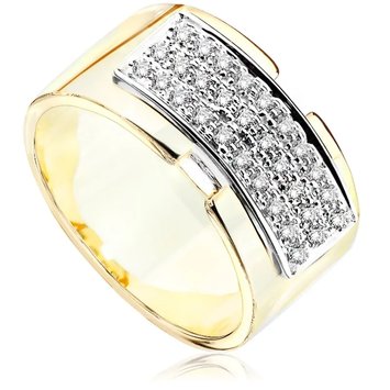 Pierścionek zaręczynowy z diamentami Sablo z białego i żółtego złota 0,22ct