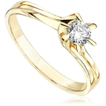 Pierścionek zaręczynowy Kartezja z diamentem z żółtego złota P0103ZB