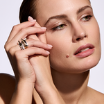 Pierścionek zaręczynowy z brylantami Sablo z białego i żółtego złota